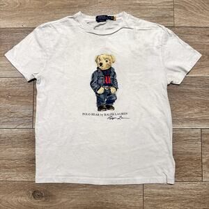 Trashed Polo Bear by Ralph Lauren White Small T-Shirt Classic Fit SEE PHOTOS